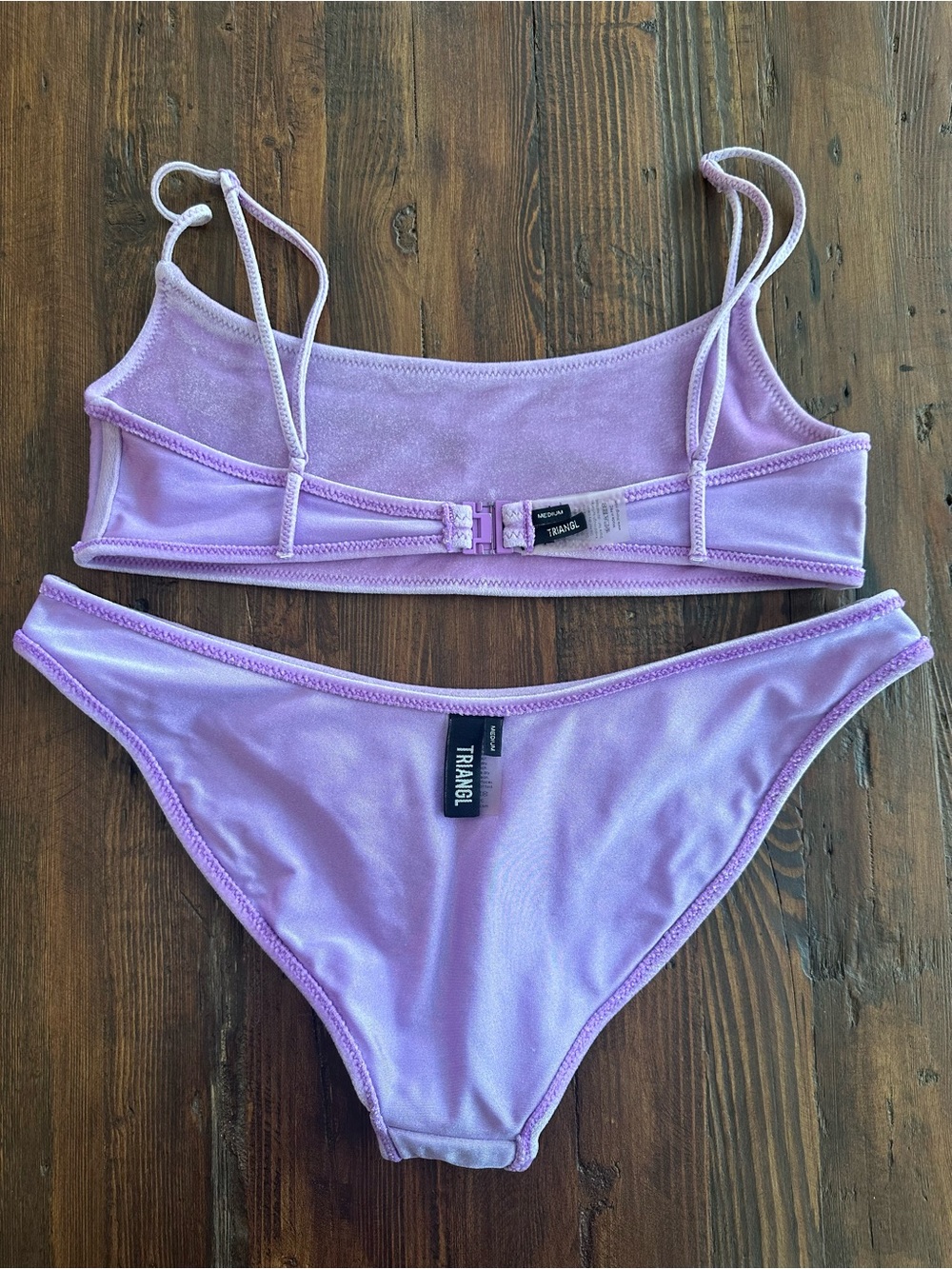 TRIANGL Velvet Bikini Set- Purple Haze- Size Medium - Picture 6 of 10